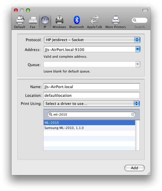 Fix to slow and painful printing over AirPort Express